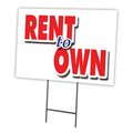 Signmission Rent To Own Yard Sign & Stake outdoor plastic coroplast window, C-1824 Rent To Own C-1824 Rent To Own